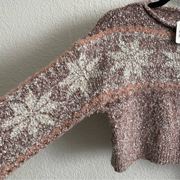 NWT Free People Snowflake Sweater Gingerbread Combo - Picture 8 of 9